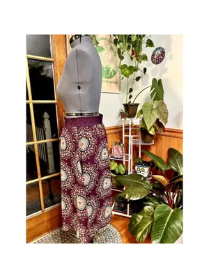 LulaRoe Purple Paisley Flowy Skirt thumbnail 4