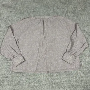 Quince Peasant Top Womens XL European Linen Popover Shirt Mauve Pink Boxy Eco thumbnail 5