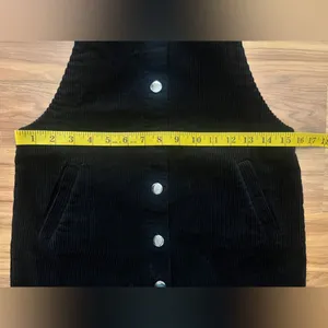 Mi Ami black corduroy overall dress with pockets Size XS thumbnail 3