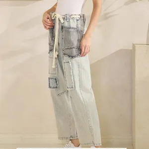 Oli & Hali Light Wash Patchwork Cropped Wide-Leg Jeans XL thumbnail 3