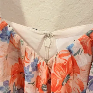ASTR Mahalia High Low Midi Dress in Blue Orange Floral Size Small NWT thumbnail 4