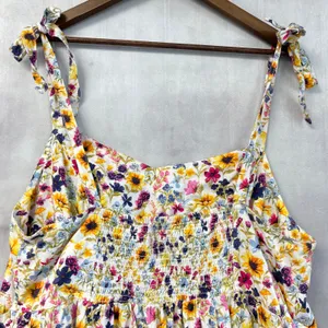 Old Navy Women Floral Cami Dress Size 2X Sleeveless Tie Strap Ruffle Hem Cottage thumbnail 7