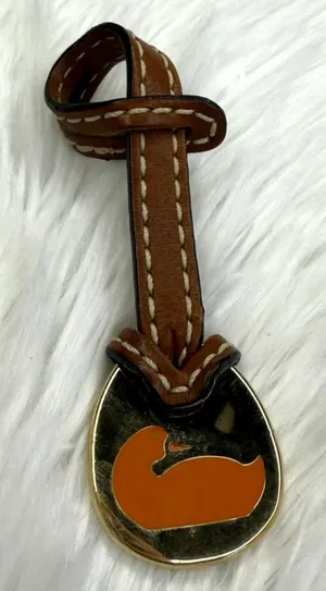 1" DOONEY & BOURKE Orange Duck Brown Bag Charm thumbnail 1