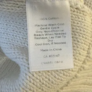 Talbots Cream Cable Ribbed-Yoke‎ Sweater Large Petite Anchor Coastal Nautical thumbnail 7