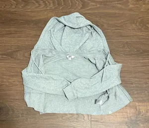 JoyLab Gray Cropped Zip-Up Hoodie thumbnail 2