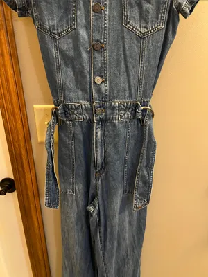 Habitual Denim Blue Short-Sleeve Utility One-Piece thumbnail 13