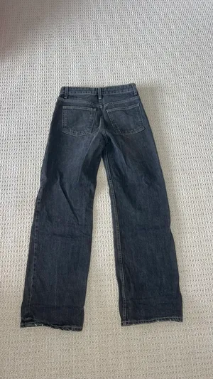ZARA Wide-Leg High-Rise Jeans Black Denim thumbnail 3