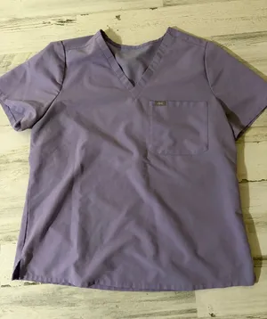 Figs Women's V-Neck Scrub Top in Lavender Size XL thumbnail 1