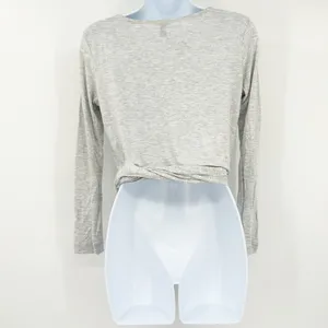 NWT J.Crew Womens‎ Tie Front Crewneck Long Sleeve Tee Top Size S Heathered Gray thumbnail 8