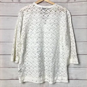 Nicole Miller Eyelet‎ Lace Long Sleeve L thumbnail 2