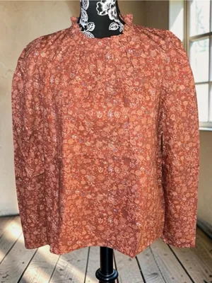 House of Harlow 1960 Puff Shoulder Long Sleeve Printed Top Size M thumbnail 1