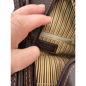 Tuscany Leather Backpack Purse Women OS Brown Leather Handmade Italy Sling Zip thumbnail 6