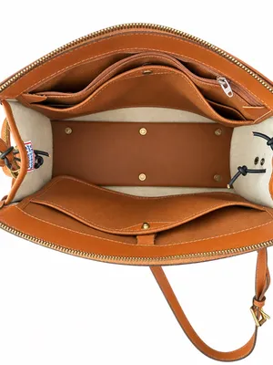 Vintage Dooney Bourke Cream/ British Tan Shoulder Satchel Bag Purse Y2K Leather thumbnail 4