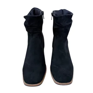 Steve Madden Black Microsuede Slouchy Ankle Boots Block Heel Size 4 NEW thumbnail 3