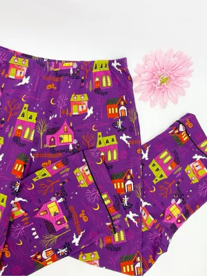 BedHead PJs Spooky Town Halloween Classic Stretch Jersey Pajama Set Full Length thumbnail 12