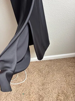 Sleek Black Slip Midi Dress thumbnail 5