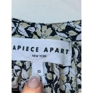 Apiece Apart Dress Womens XS Black Yellow Floral Organic Cotton Mini Summer thumbnail 12