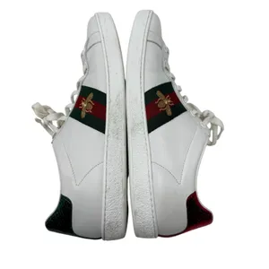 Gucci Ace Bee Sneakers White Leather Low Top EU 41 thumbnail 8