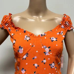 NWT Free People Orange Mini Dress with open back size S thumbnail 4