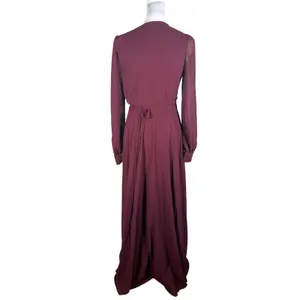Lulus My Whole Heart Wrap Dress S‎ Burgundy Long Sleeve Gown thumbnail 3