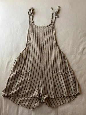 Striped Tie Romper Multi thumbnail 1