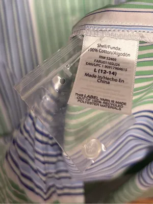 Free Assembly Blue And green Stripe Button Down Shirt Size Large And Green Purse thumbnail 4