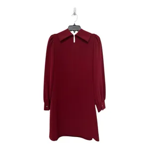 Alex Marie Womens Burgundy Funnel Neck Puff Sleeve Shift Dress 6 thumbnail 6