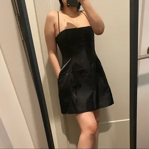 Revolve Danielle Bernstein weworewhat spaghetti strap mini dress with pocket FEB thumbnail 4