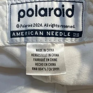 American Needle Polaroid Roscoe White Adjustable Snap Back Baseball Hat Cap OS thumbnail 3