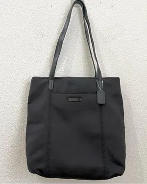 Vintage COACH 6217 Black Neoprene w/ Leather Handle Triple Compartment Tote Bag thumbnail 1