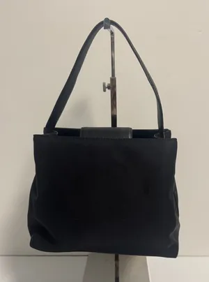 Coach Vintage Mercer Shoulder Bag Black Twill Body with Leather Accents thumbnail 1