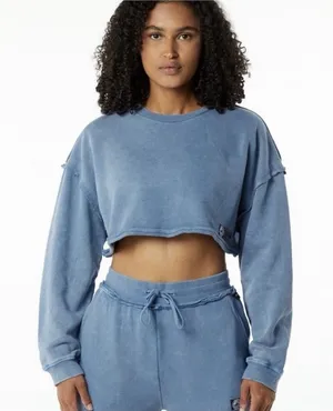 Alphalete Women's Terry Oversized Crop Pullover - Celestial Blue , Size Large thumbnail 1
