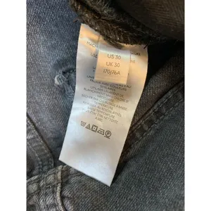 We The Free People‎ Distressed Black Jeans 30 Button Fly Denim Actual 34x29.5 thumbnail 6