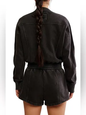 Free People Intercept Romper Black thumbnail 4