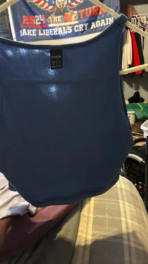 Shein Crop Top Tank Blue thumbnail 2