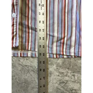 Born Womens Pajama Top Small Blue Orange Striped Button Down Short Sleeve Sleep thumbnail 5