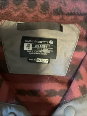 Carhartt Women's Relaxed Fit Fleece Pullover Port Geometric Print Size XS Wester thumbnail 3