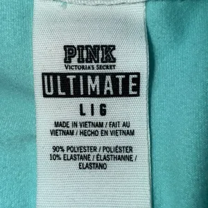Victoria's Secret PINK Logo Sport AQUA Hoodie TURQUOISE Shirt THUMBHOLE large thumbnail 3