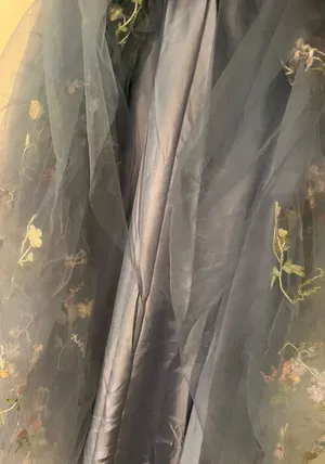 Blue Floral Prom / Formal Dress SZ 18 thumbnail 7