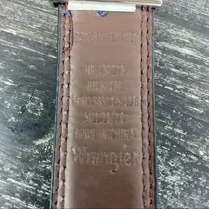 Wrangler Black & Silver Leather Belt 28 thumbnail 5