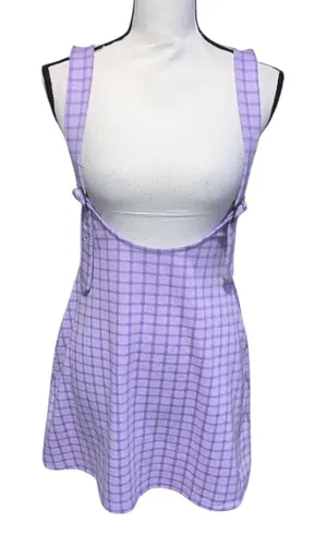 Rue21 Lilac Checkered Pinafore Dress Overall Schoolgirl Mini thumbnail 1