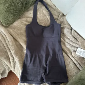 Amazon Grey halter workout bodysuit romper thumbnail 3
