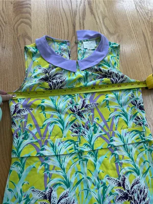 Kate Spade Neal Silk Flora Peter Pan Collar Dress Yellow Tropical Floral Size 8 thumbnail 5