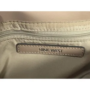 Nine West Beige Floral Crossbody Bag Chain Accents Snap Closure Detachable Str thumbnail 11