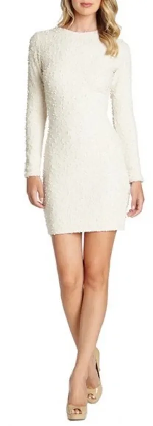 Dress The Population Sandra Textured Knit Body-Con Ivory Dress Size Small thumbnail 1