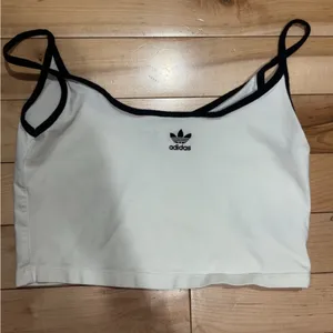 ADIDAS WHITE CROPPED TANK TOP thumbnail 2