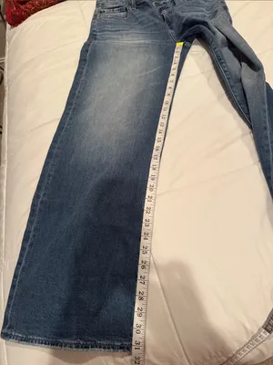Ag Adriano Goldschmied Medium Blue Wide Leg Jeans with Faded Wash thumbnail 5