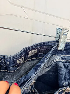 Miss Me Distressed Skinny Jeans in Blue Wash thumbnail 9