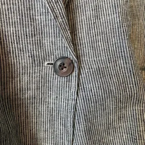 Duluth Trading Black & White Pinstripe Hemp Cotton Casual Blazer Jacket Size 18 thumbnail 4