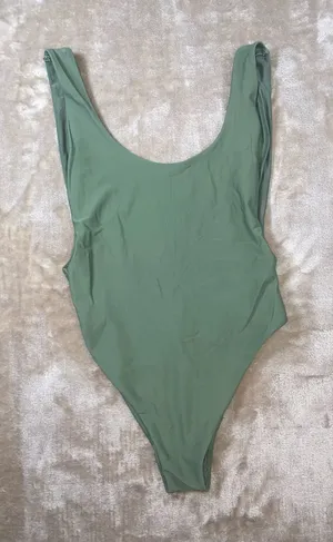 aerie Olive Green Scoop One-Piece Swimsuit thumbnail 1